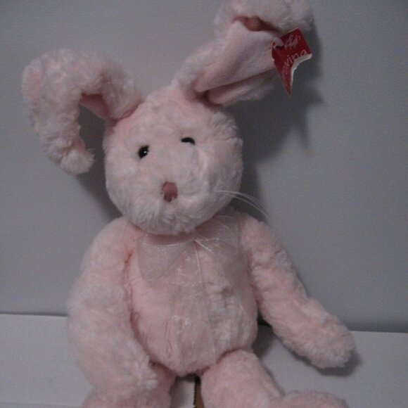 1996 CHOSUN LORD & TAYLOR 'growing up' plush PINK bunny rabbit bendable ears 17" - Picture 2 of 7